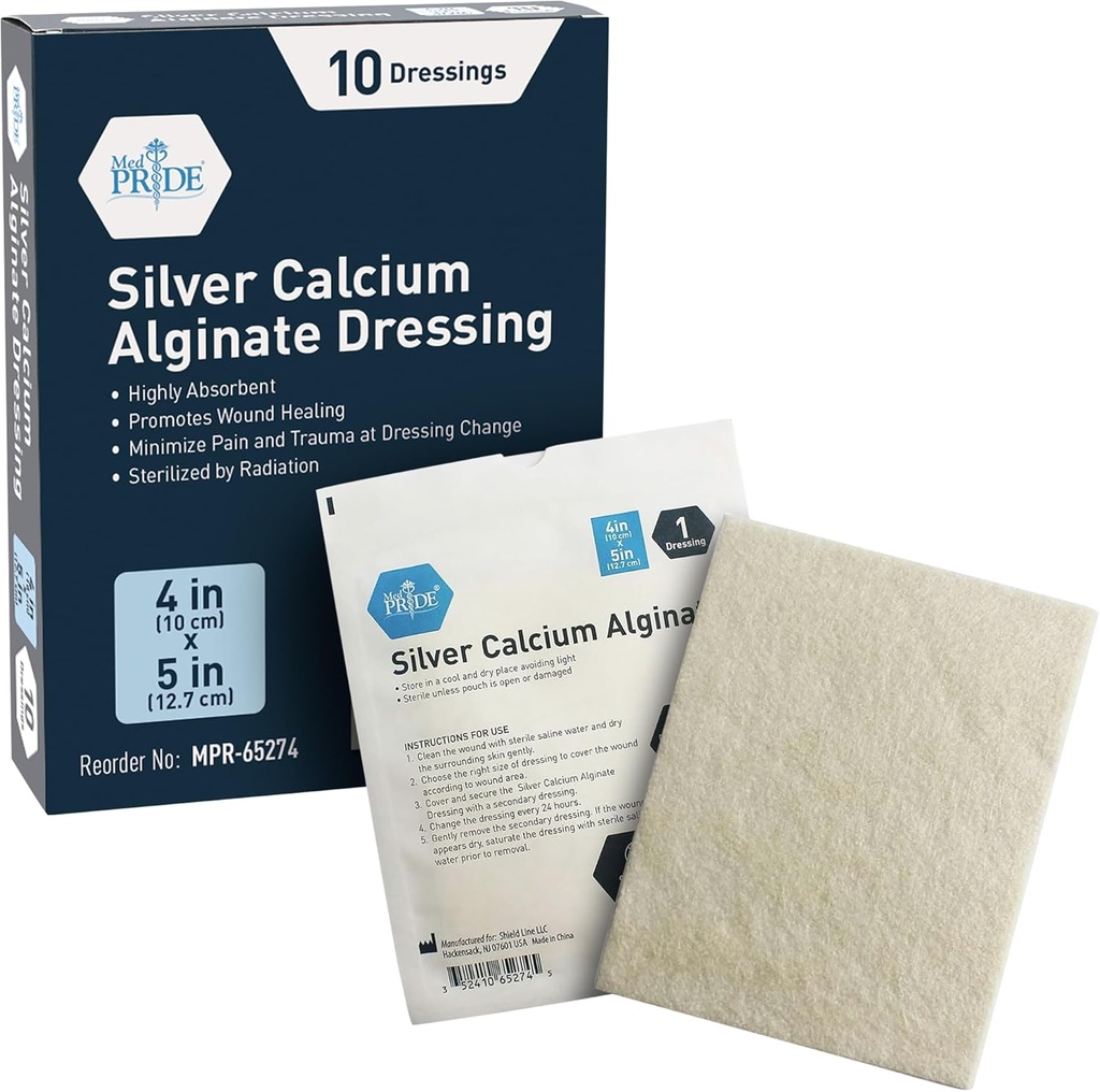 MED PRIDE Silver Calcium Alginate Haavanpukeutuminen, 10-prosenttinen .
