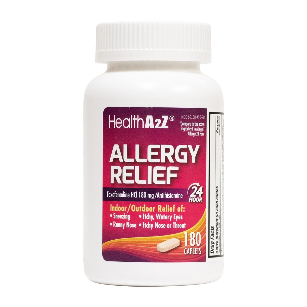 HealthA2Z® Allergy Relief ... Fexofenadiini Hydrochlorothiade 180 mg...