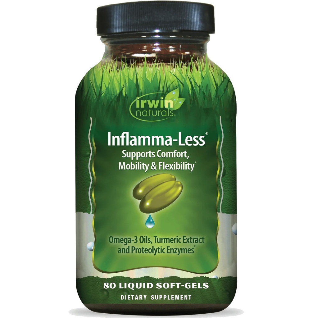 Irwin Naturals Inflamma-Less, edistää mukavuutta, liikkuvuutta ja joustavuutta, 80 nestemäistä Softgels