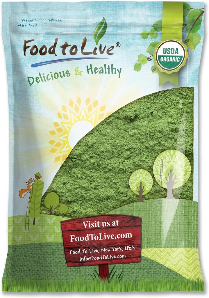 Organic Supergreens Powder Blend, 6 punta . Ei-GMO, Pure, Vegan, Bulk. Rikkaita antioksidantteja, klorofylliä. Mahtavaa mehuille, smoothieille, paistamiselle