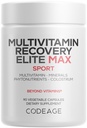 Koodaus Monivitamiini Recovery Elite Max Supplement - Vitamiinit A, C, D, E, B-komplex, Essential Minerals, Antioxidants, Colostrum, Phytonutrients, Pantetiini, ei-GMO, Urheilu Multivitamiinit - 90 kapselia