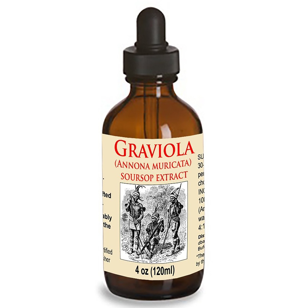 Organic Graviola Liquid Soursop Extract 4 oz Wildcrafted Tincture (Annona Muricata): Immuunijärjestelmä Booster (4oz)