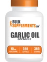 BulkSupplements.com Valkosipuliöljy Softgels - Ikääntynyt valkosipuli Supplement, Odorless - Gluteeniton, 1 Softgel per Serving (10mg), 365 Count (Pakkaus 1)