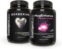 Intelligent Labs 2-in-1 Bundle of MagEnhance Magnesium Supplement (Magnesium L-treonate Complex Mg Glycinate ja Mg Taurate) ja Max Strength Berberine 500MG kapselit