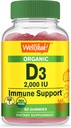 WellYeah Organic D3 2 000 IU (50 mikrog) Gummies - Tukee luuta, lihasvoimaa ja immuniteettia - ei-GMO, Gluteeniton - USDA Organic - Natural Flavors - 60 Gummies