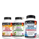 BioSchwartz Päivittäiset hedelmät ja kasvikset Supplement naisten ja miesten (1 kuukausi tarjonta) Plus Bone Strength Mineral Supplement kalsiumin ja magnesiumin (1 kuukausi tarjonta)