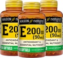 MASON NATURAL-vitamiini E 90 mg (200 IU) - antioksidantti ja Essential Ravintoaine, terve immuunijärjestelmä, iho ja silmät, koko kehon lisäosa, 100 Softgels (pakkaus 3)