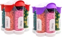 Erittäin suuri pilleri Järjestäjä Päivittäinen, Viikoittain, Kuukausittainen täydennysosa Pullo, Söpö Blossom pilleri Jakaja 7 XL Osastot (2 Pack Combo) (Violetti ja punainen)