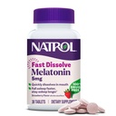 Natrol Fast Liquid Melatoniini 5 mg, melatoniinin lisäravinteet levollinen uni, uni tuki aikuisille, 30 mansikka-flavored tabletteja, jopa 30 päivän tarjonta