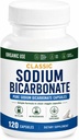 Classic Sodium Bicarbonate 650mg Natural Organic Use Natriumbicarbonate Powder Pills Natriumbikarbonaatti Tabletit (kapselit) Vatsahappo Alkalinity 120 kapselia
