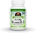 Source Naturals Vegan True, non-GMO-vitamiini D-3, ravintolisä immuuni- ja luuterveyden *, 2000 IU - 90 kapselia