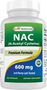 Best Naturals NAC - N Acetyl Cysteine 600 mg 250 kapselit - n Acetyl kysteiini - Tehokas antioksidantti