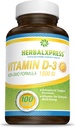 Herbalxpress D-vitamiini (kolekalsiferolina) 1500 IU (100 tablettia) on täydellinen lisäys terveeseen elämäntapaan, luut, hampaat, lihakset, immuunitoiminta ja hyvinvoiva, ei-muuntogeeninen ja gluteeniton.