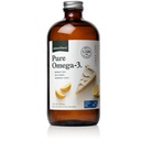 Natural Force Pure Omega 3 - Liquid Fish Oil - Herkullinen Lemon Cake Flavor - Mercury Free, Wild Caught, Lab testattu - 1,326 mg Triglyseridi EPA, DHA, & DPA - 16 Oz lasipullo