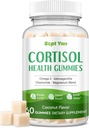 Cortisol lisäravinteet naisille ja miehille Gummies kanssa fosfatidyyliseriini, magnesium, Ashwagandha, vitamiinit, Cortisol Detox Calm Gumies uni rentoutumista stressiä lievittävä, sokeriton,30 päivän vegaaninen tarjonta
