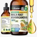 BIO KRAUTER Maca Root ja Ashwagandha Tincture - Maca & Ashwagandha täydentää miesten ja naisten - Adaptogeeninen neste täydentää mielialatuki - alkoholi ja sokeriton vegaaninen Drops 4 Fl.Oz.