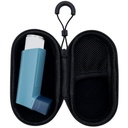 Holder Travel Case astma-inhalaattorille, kompakti tapaus aikuisille ja lapsille (vain tapaus) (musta)