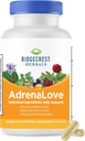 Ridgecrest Herbals AdrenaLove, Stressi- ja energiatuki täydentää Ashwagandha, L-Theanine, Ginseng, Schisandra, Tauriini, Pyhä Basil, Adaptogens, B-vitamiinit (60 Vegan Caps, 30 Serv)