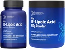 Geronova Research R-lipoiinihappo 300 mg 60 Caps, Bio-Enhanced Na R-lipoiinihappo 50g Powder Bundle