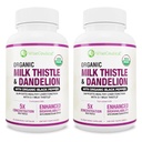Max Imeytyminen USDA Organic Milk Thistle Potent 5:1 Voiöljyuute (2000 mg Vahvuus) & Luomu Voikukan juuri ... Silomarin Antioksidantti Flavonoid ... Maksan tuki täydentää (60 Count (pakkaus 2)