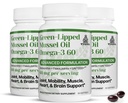 Turner Uusi-Seelanti Vihreä Lipped Omega-3 Mussel Oil, 53x Korkeampi Potenssi UAF1000+ Super Antioksidantti. Ei Fishy Aftertaste, 3 pulloa, 180 Softgels