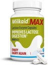 Milkaid Max kapselit Laktoosi-intolerance Relief laktaasi-entsyymi, ravintolisä auttaa estämään kaasua, turvotusta ja ripulia johtuu laktoosi-herkkyyden 