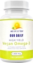 Päivittäinen vites Vegan Omega-3 täydennysosa - Marine Algal Lähde DHA & EPA rasvahapot - Kasvipohjainen kalaöljy Vaihtoehtoinen - Carragenan Ilmainen Pehmeät Eye Health & Optimal Wellness