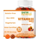 SHIFAA NUTRITION Kasvissyöjä D3 Gummies for Adults & Kids 45-90 Servings, 2000 IU / 1000 IU ...
