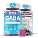 GABA Gummies 500 mg - Sokeriton rauhallinen Gummies kanssa L Theanine, 5-HTP, vitamiinit D3, B12, Ashwagandha, Melatoniini vapaa aivot rauhallinen, Mieliala, Zzz Parempi, GABA täydentää aikuisille, Mustikka maku, Vegan