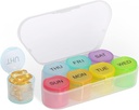 NatureTouch Weekly Pill Organizer, BPA vapaa lääke Rainbow 7 päivän pillerilaatikko, Päivittäinen kannettava pilleri Container pillereille / Vitamin / Fish Oil / Supplements [Viimeisin versio]