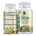 Cortisol lisäravinteet naisille, 10-in-1 Cortisol Detox Ashwagandha, Magnesium, L-Theanine, Balanced Cortisol tasot, yö & rauhallinen tuki, 120 vegan kapselit