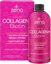 Zena Liquid Collagen + Biotin: 2500 mg Collagen, 5000 mcg Biotin, Verisol Formula 
