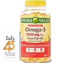 Spring Valley Omega-3 Fish Oil Pehmeät geelit, 1000 mg, 180 kreivi, Ravintolisä, Omega-3 Rasvahapot Bundle Lualin 45 Diabetes Dekoodattu