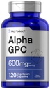 Horbäach Alpha GPC 600mg ... 120 kapselia... Kasvissyöjä, ei-GMO & Gluteeniton koliinilisä...