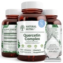 Luonnollinen Nutra Quercetin Complex, jossa on bromelaiinia ja C-vitamiinia Citrus Bioflavonoidilisä, tuki kehon kausimuutoksiin ja kehon punoitukseen, edistää maksan terveyttä, 100 vegaanista ja kasvissyöjän kapseleita