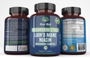 Lion Mane Sienen lisäkapselit Niacin ... Sienen Complex kapselit, Turkin tailin sieniä, Chaga sieni ja Reishi sieniuute, Sienen lisäkapselit