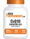BulkSupplements.com CoQ10 200mg Softgels - for Heart Health, Coenzyme Q10 200mg Supplement, Gluteeniton, 1 Softgel per Serving, 120 Count (Pakkaus 1)