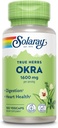 SOLARAY Okra Fruit 1600 mg - Korkea kuitu Supplement Wellness Support - Rikas lähde liukas kuitu - vastaa 6,4 g Fresh Okra per Serving, Vegan, 60 päivän takuu - 25 Servings, 100 VegCaps