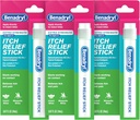 Benadryl Extra Strength Anti-Itch Relief Stick, Bug Bite Itch Relief, Difenhydramiini HCl Topial Analgesic & Sinkki Acetate Skin Protect, Great for Camping Essentials, 0,47 fl oz (Pakki 3)