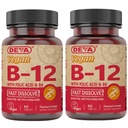 DEVA-vegan B12-vitamiinin nopea liuotus - yhden päivän kompleksi 1000 Mcg metyylikobalamiini B12, Foolihappo, B6 - sitruunan maku - 90 liukenevaa tablettia, 2-pakkaus