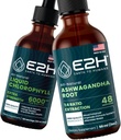 E2H: Liquid klorofylli ja Ashwagandha Liquid Drops Vegaani, ei-GMO - 2 Fl Oz Each (4 Fl Oz yhteensä) - Bundle
