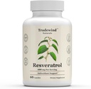 Resveratrol 600mg - Vegaani - Ei-GMO - Tuki Terve ikääntyminen ja sydän-ja verisuonitautien terveys - Rikas antioksidantteja - 60 Vihanneskapselit