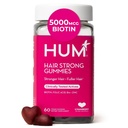 HUM hiusten Vahva päivittäinen hiusten kasvua Gummies Biotiini, Sinkki, B12-vitamiini tukea kasvua, Foolihappoa & B12-vitamiinia terveille hiuksille tukea naisille ja miehille, 60 Gummies