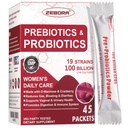 ZEBORA Probiootit - Naiset 100-Billion-CFU prebiootit, D-Mannose & Cranberry for digestive, Immuuni, Feminine UT Health Support, Ultimate Probiootti naisten hoito, soija & Gluteeniton, 45 Packets