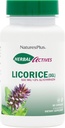 NaturesPlus Herbal Actives Licorice (DGL) 500 mg - 60 kapselia, 4 kapselin pakkaus - Tukee terveellistä ruuansulatusta ja yleistä hyvinvointia - Kasvisruokaa, Gluteeniton - 240 Tarjoilua