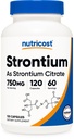 Nutricost Strontium kapselit 750 mg, 120 kapselia - kasvissyöjä, ei-GMO, Gluteeniton