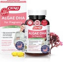 CATALO Omega 3 Algae DHA naisille - 550mg DHA-Rich Oil alkaen Microalgae, Ihanteellinen prenataali, Raskaus ja imetys, kasvissyöjä Softgels, Gluteeniton - 60 Softgels