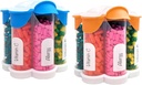 Erittäin suuri pilleri Järjestäjä Päivittäinen, Viikoittain, Kuukausittainen täydennysosa Pullo, Söpö kukkia pilleri Jakaja 7 XL Osastot (2 Pack Combo) (Vaalean sininen ja oranssi)