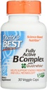 Doctor's Best Fully Active B Complex, Ei-GMO, Gluteeniton, Vegaani, soijaton, Tukee energian tuotantoa, 30 Kasvis Caps