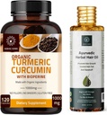 Kurkuma Curcumin kapselit ja Ayurvedic Herbal Hair Oil